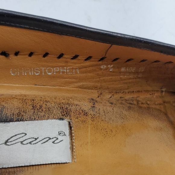 Mezlan Christopher‎ Men's Black Leather Tassel Loafers Size 9.5 M Made in Italy - Picture 7 of 8